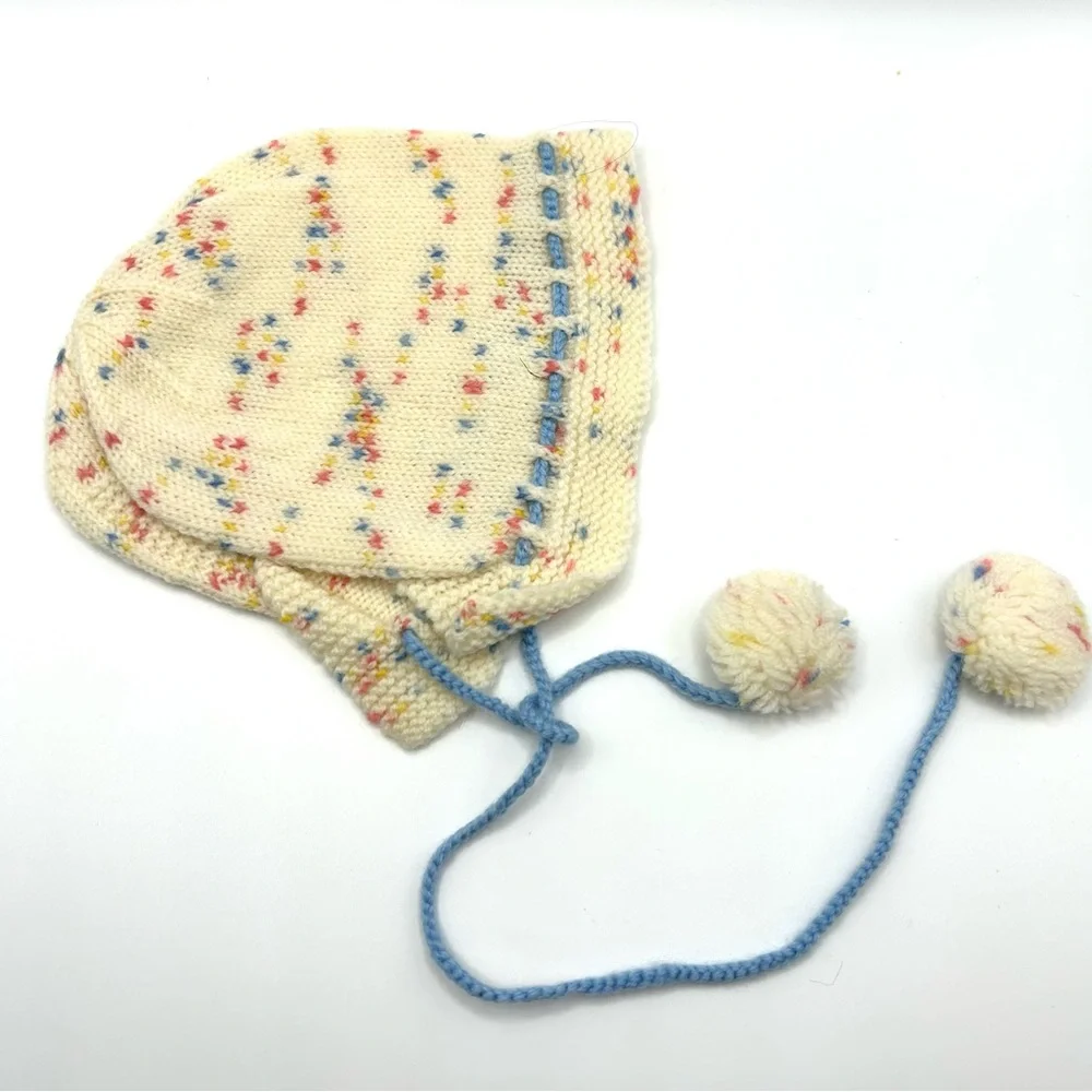 Cream Knit Baby Cardigan and Bonnet Set - Picture 5 of 9